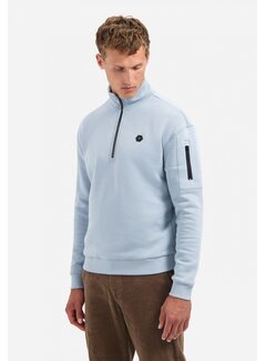 No Excess Sweater Half Zip Brushed Dusty Blue (29130851 - 138)
