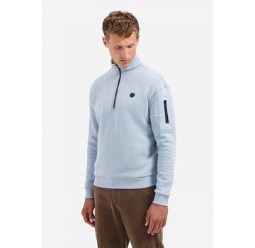 No Excess Sweater Half Zip Brushed Dusty Blue (29130851 - 138)