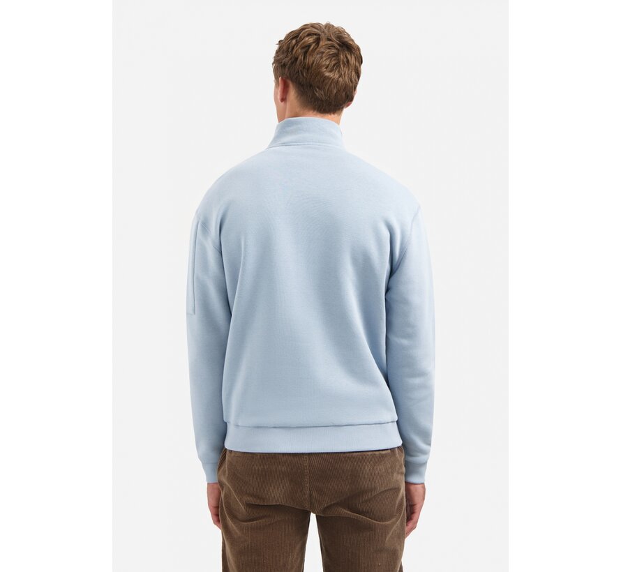 Sweater Half Zip Brushed Dusty Blue (29130851 - 138)