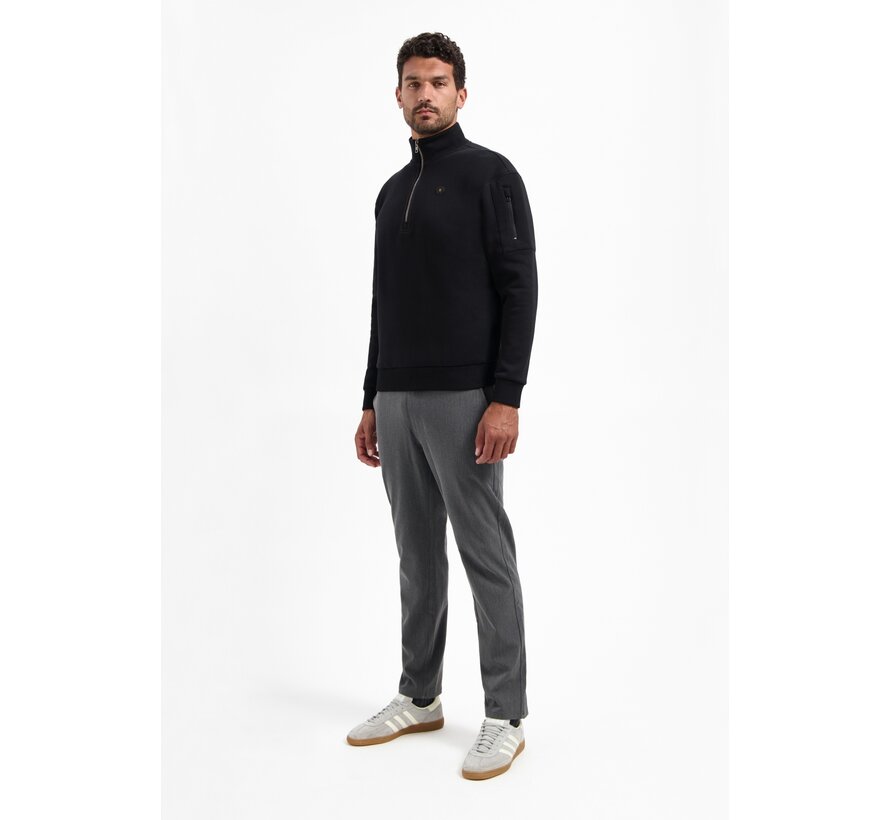 Sweater Half Zip Brushed Black (29130851 - 020)