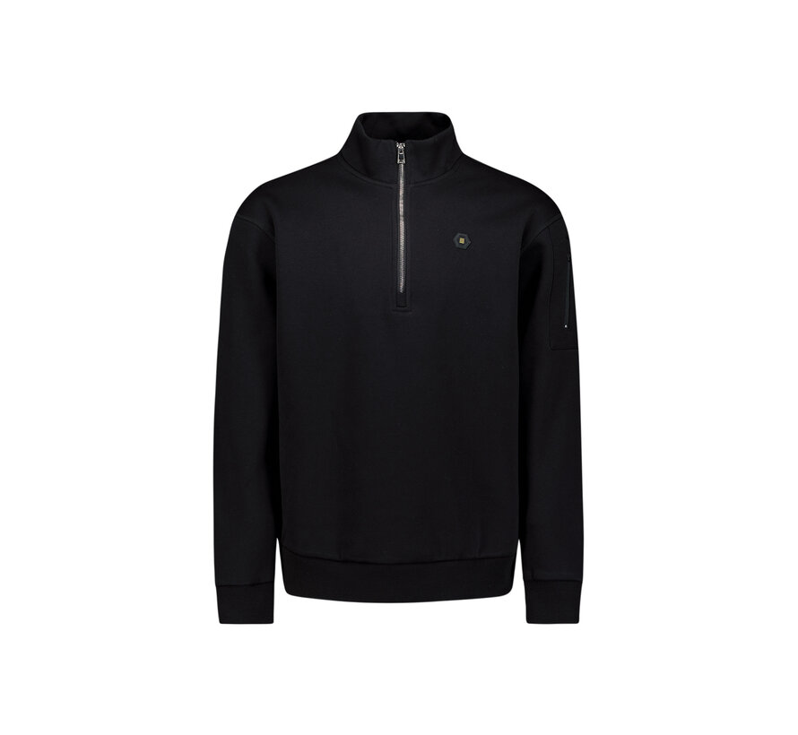 Sweater Half Zip Brushed Black (29130851 - 020)