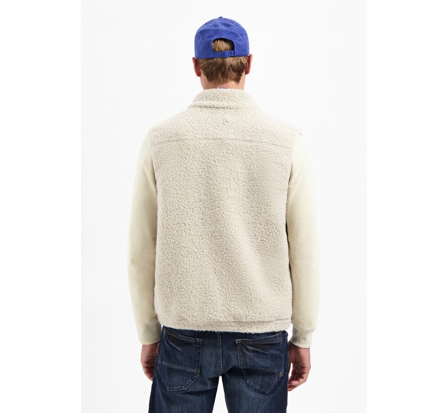 Sweater Vest Full zip Teddy Sleeve less Sand (29100922 - 015)