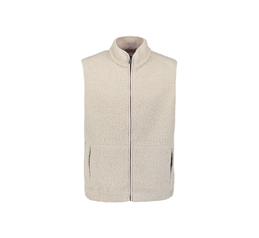 Sweater Vest Full zip Teddy Sleeve less Sand (29100922 - 015)