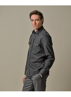 Profuomo Grey wool blend western overshirt PPWF30003 (PPWF30003A)