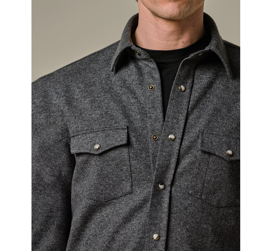 Grey wool blend western overshirt PPWF30003 (PPWF30003A)