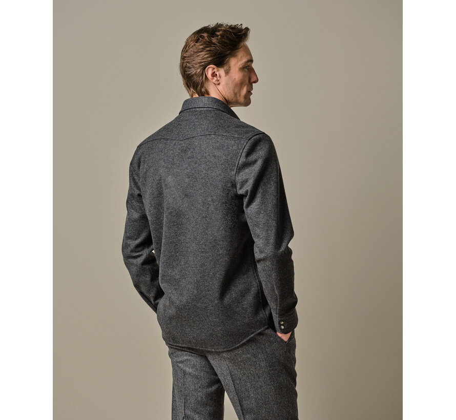 Grey wool blend western overshirt PPWF30003 (PPWF30003A)