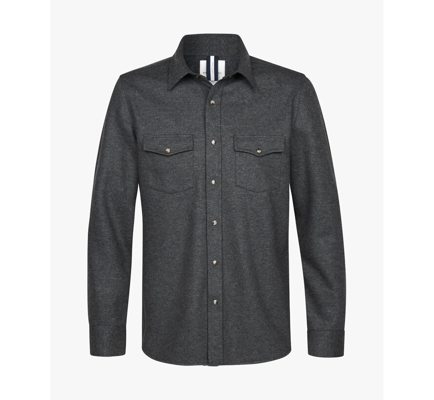 Grey wool blend western overshirt PPWF30003 (PPWF30003A)