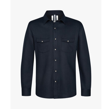 Profuomo Navy wool blend western overshirt (PPWF30003C)