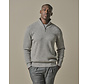 Grey wool blend rib half zip (PPWJ30019C)