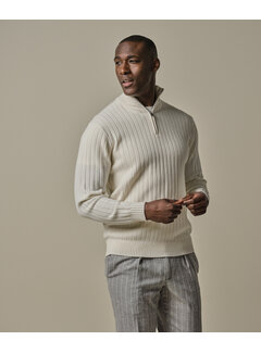 Profuomo Navy wool blend rib half zip PPWJ30019 (PPWJ30019E)