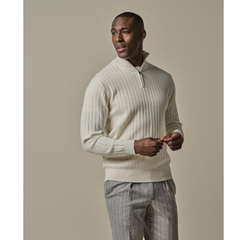 Profuomo Navy wool blend rib half zip PPWJ30019 (PPWJ30019E)