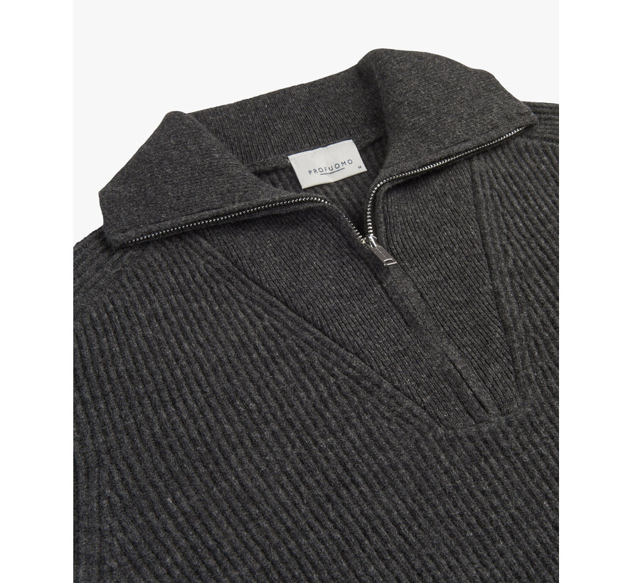 Grey wool half zip PPWJ30025 (PPWJ30025C)