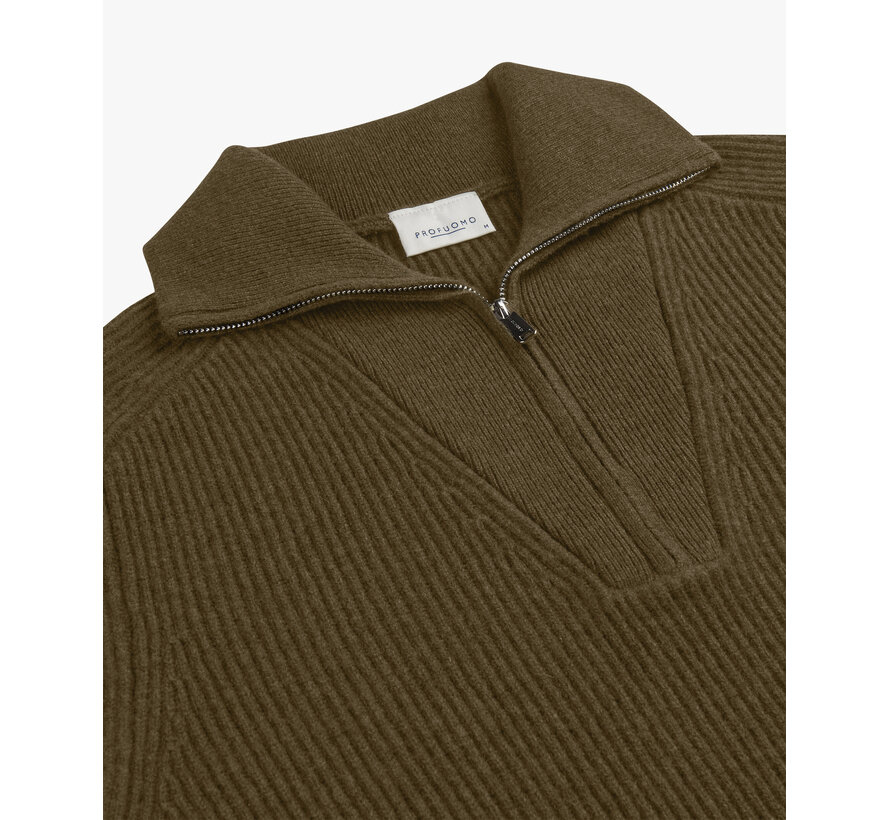 Dark green wool half zip (PPWJ30025A)