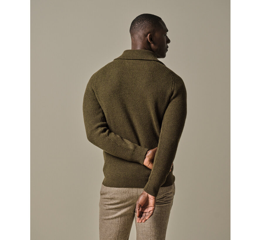 Dark green wool half zip (PPWJ30025A)