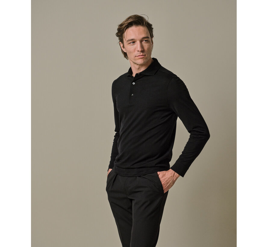 Black merino polo (PPWJ30036D)