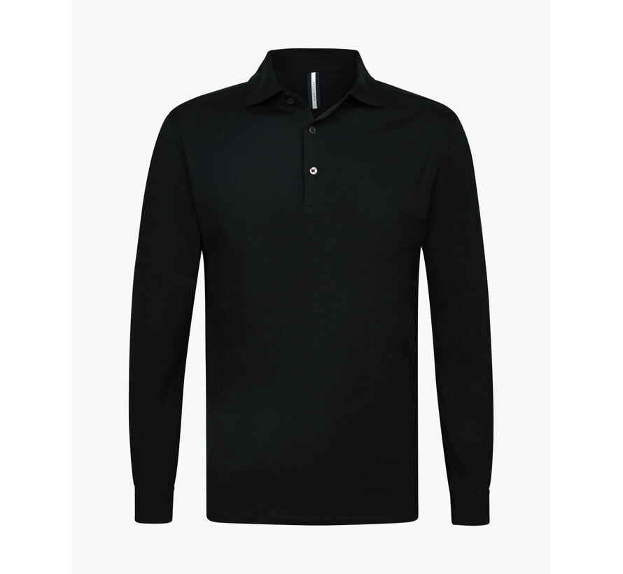 Black merino polo (PPWJ30036D)