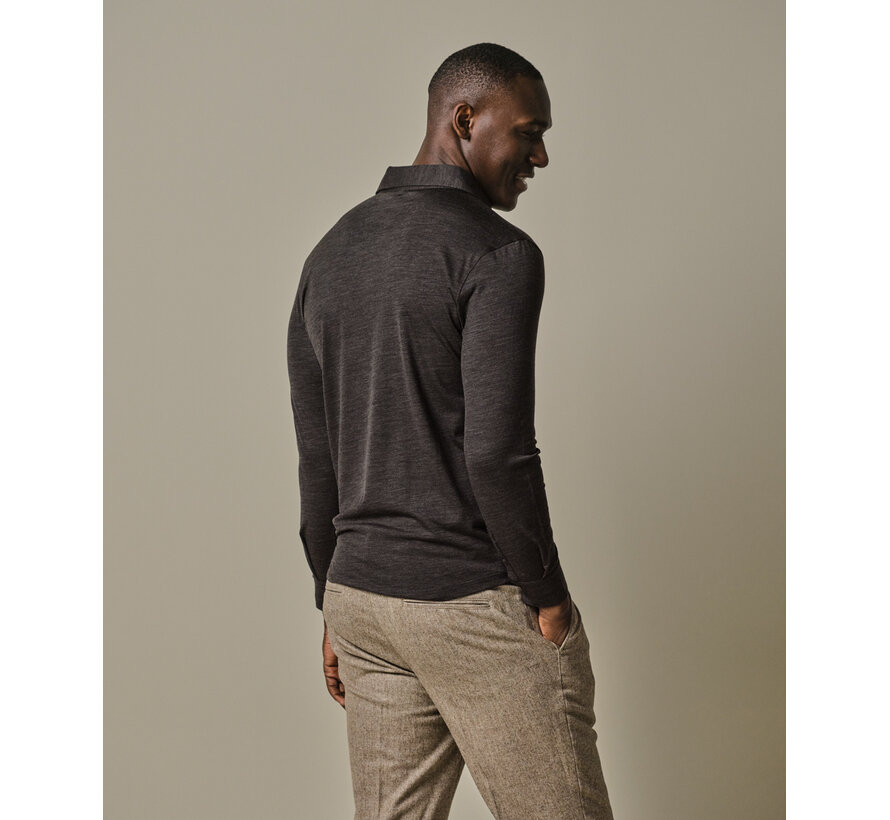 Brown merino polo (PPWJ30036A)