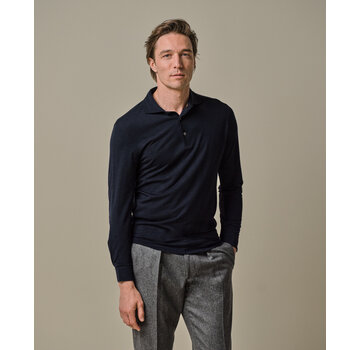 Profuomo Navy merino polo (PPWJ30036C)