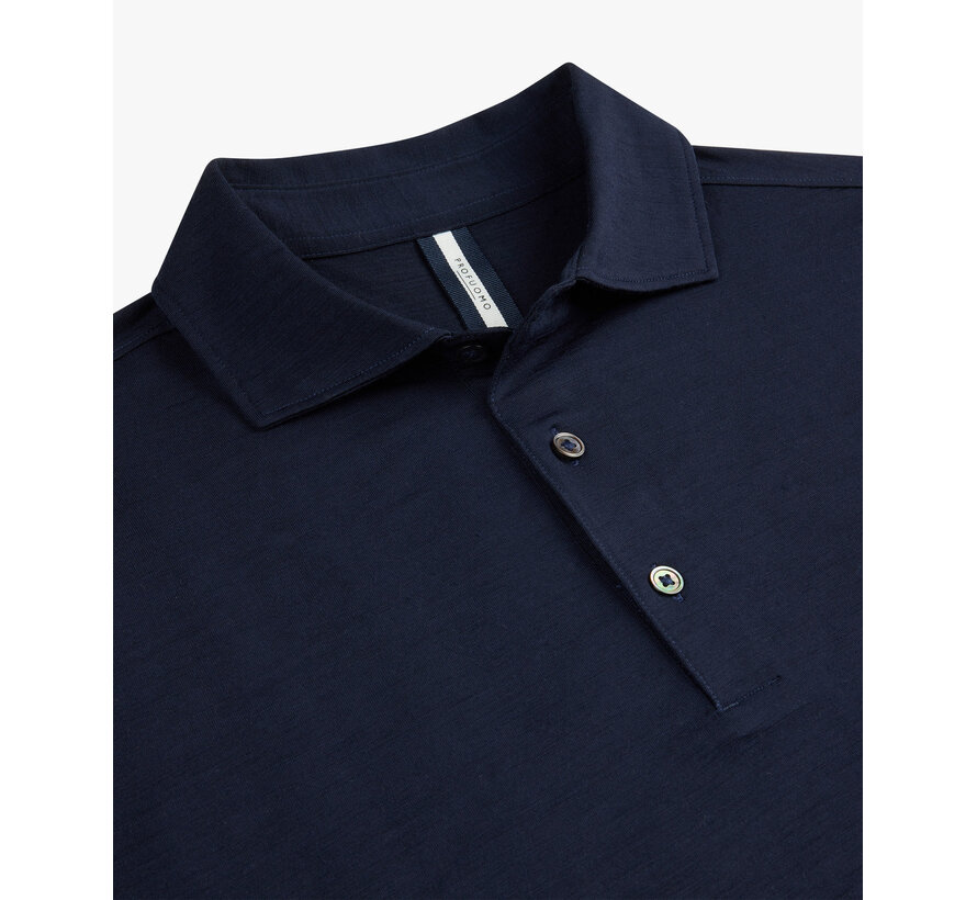 Navy merino polo (PPWJ30036C)