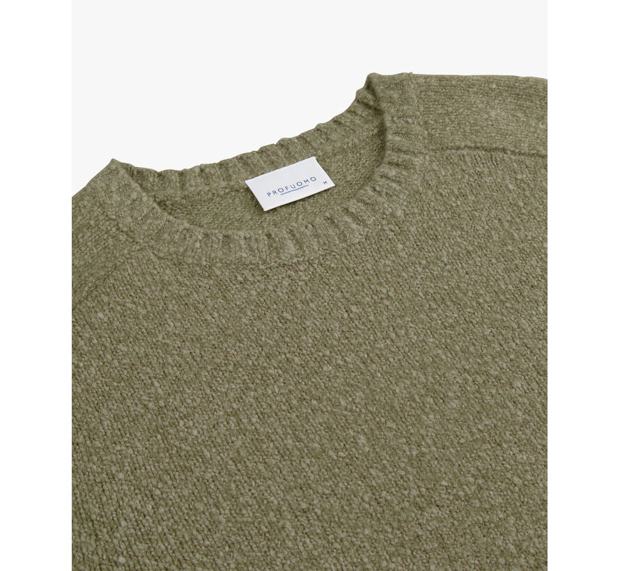 Green boiled wool crewneck (PPWJ30037A)