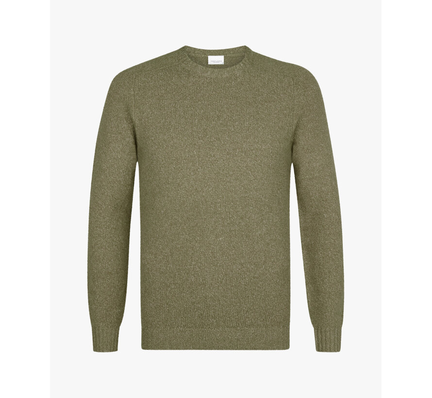 Green boiled wool crewneck (PPWJ30037A)