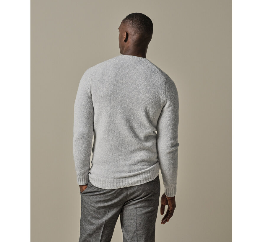 Grey boiled wool crewneck (PPWJ30037C)