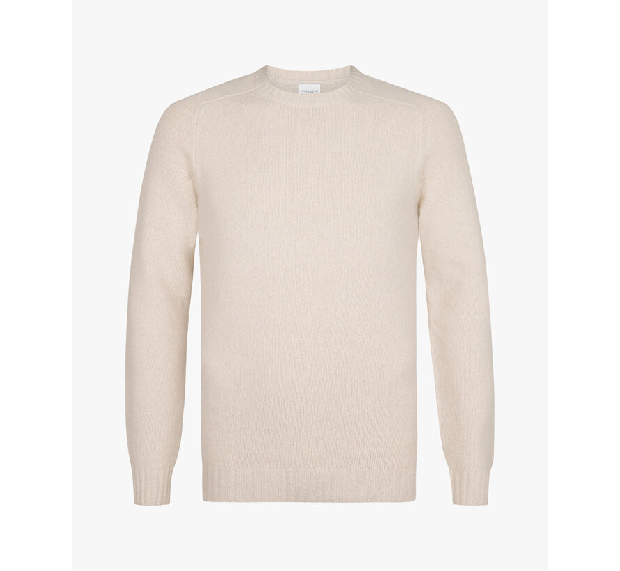 Beige boiled wool crewneck (PPWJ30037D)