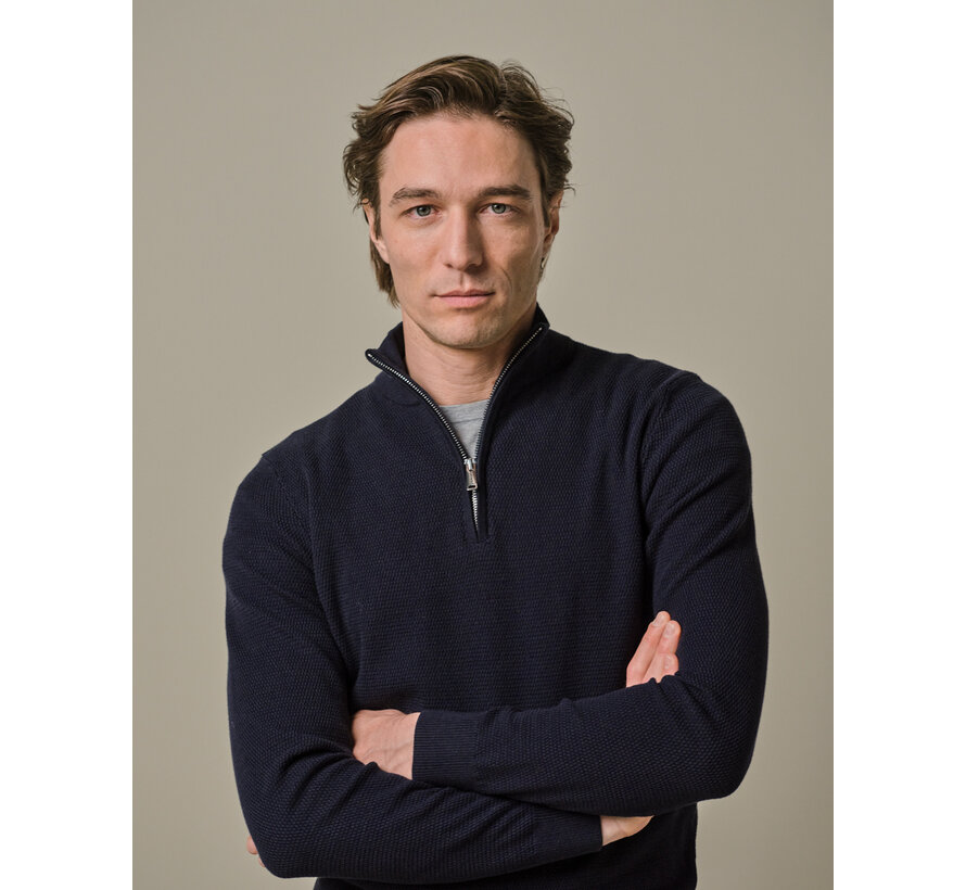 Navy structure half zip (PPWJ30040E)