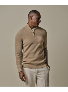 Profuomo Beige rib half zip (PPWJ30047A)