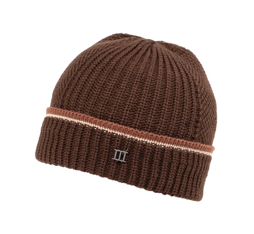 FULSI | Knitted Beanie With Detailed Edge Dark Brown (TRHTJE155 - 402)
