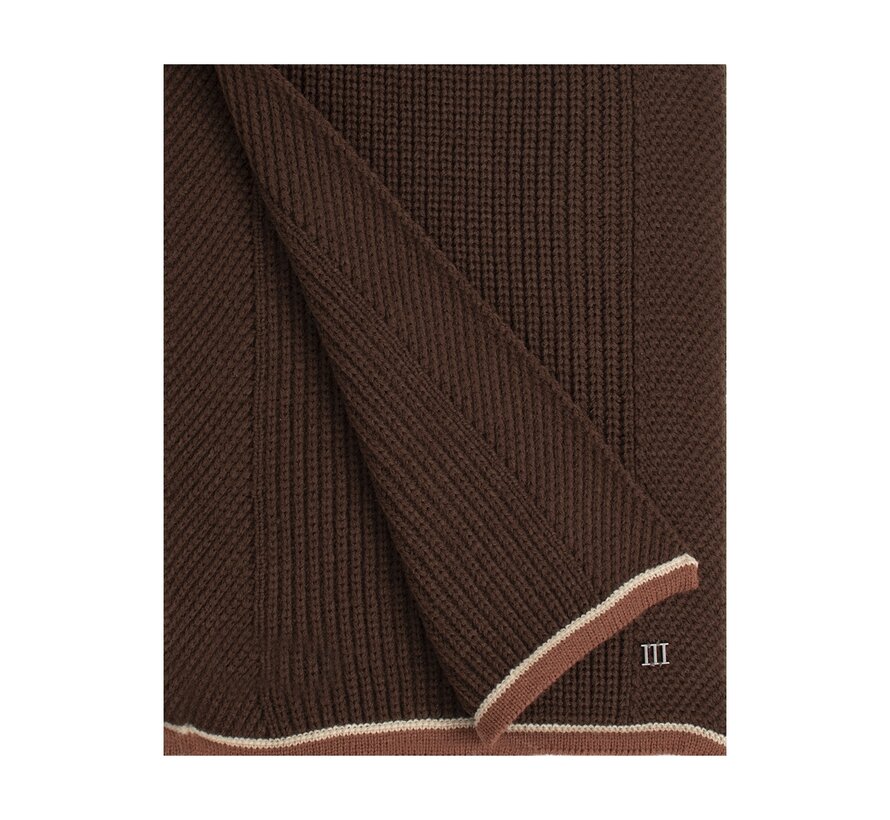 FULSI | Knitted Scarf With Detailed Dark Brown (TRSCJE228 - 402)
