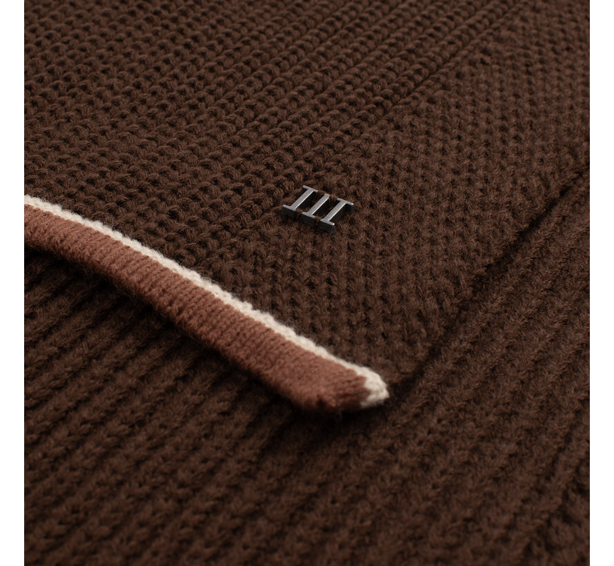 FULSI | Knitted Scarf With Detailed Dark Brown (TRSCJE228 - 402)