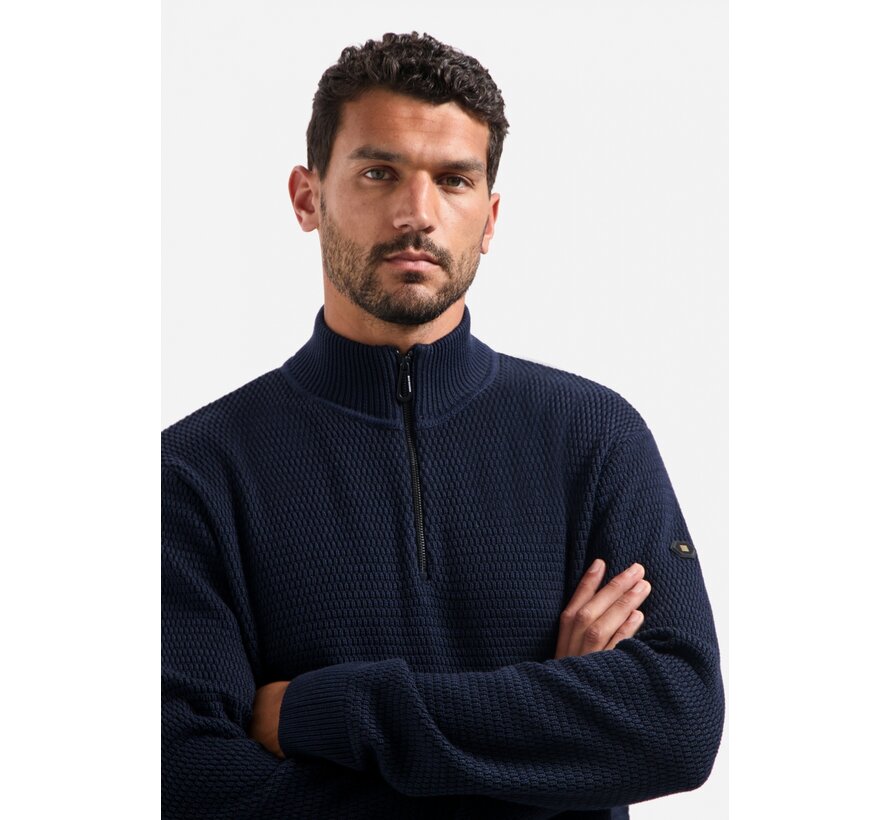 Pullover Half Zipper 2 Coloured Melange Night (29230904SN - 078)