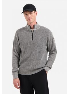 No Excess Pullover Half Zipper 2 Coloured Melange Grey (29230904SN - 102)