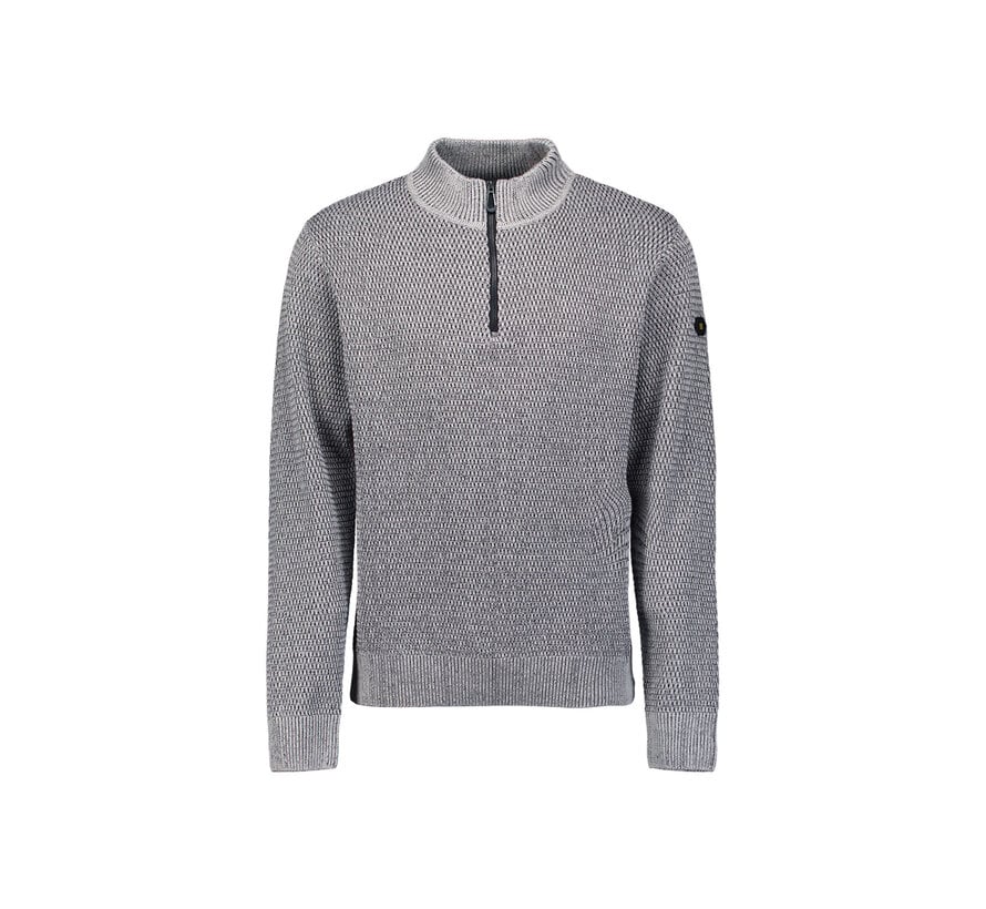 Pullover Half Zipper 2 Coloured Melange Grey (29230904SN - 102)