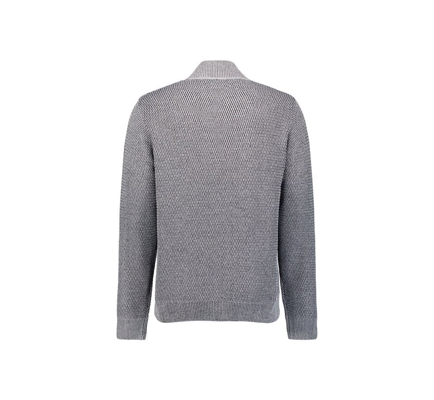 Pullover Half Zipper 2 Coloured Melange Grey (29230904SN - 102)