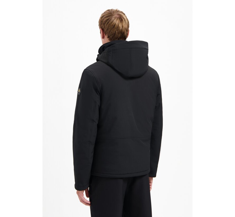 No Excess Jacket Short Fit Hooded Softshell Stretch Black (29630807SN - 020)