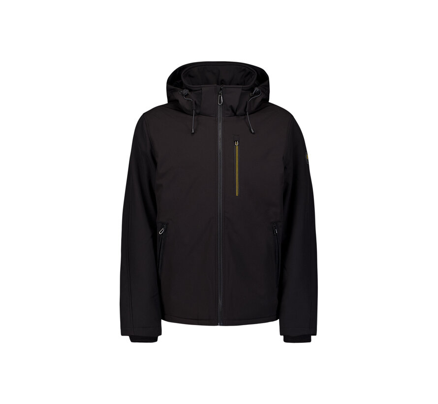 No Excess Jacket Short Fit Hooded Softshell Stretch Black (29630807SN - 020)