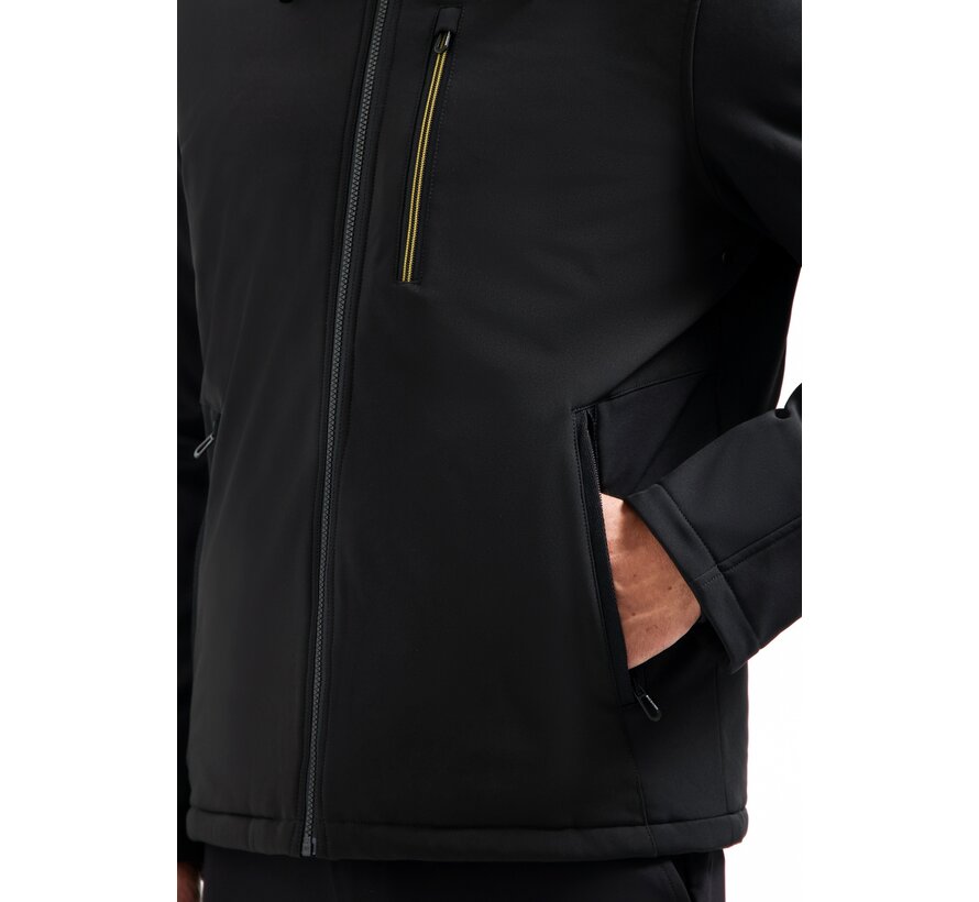 Jacket Short Fit Hooded Softshell Stretch Black (29630807SN - 020)