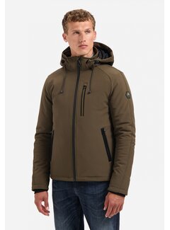 No Excess Jacket Short Fit Hooded Softshell Stretch Taupe (29630807SN - 044)