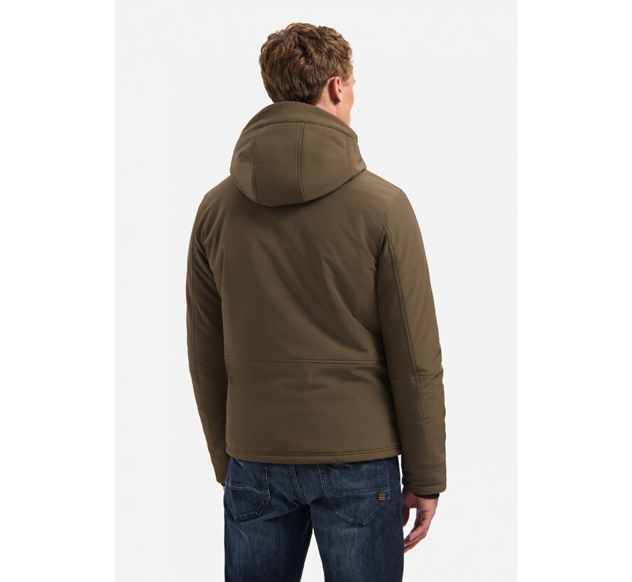 No Excess Jacket Short Fit Hooded Softshell Stretch Taupe (29630807SN - 044)