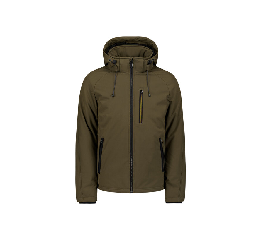 Jacket Short Fit Hooded Softshell Stretch Taupe (29630807SN - 044)