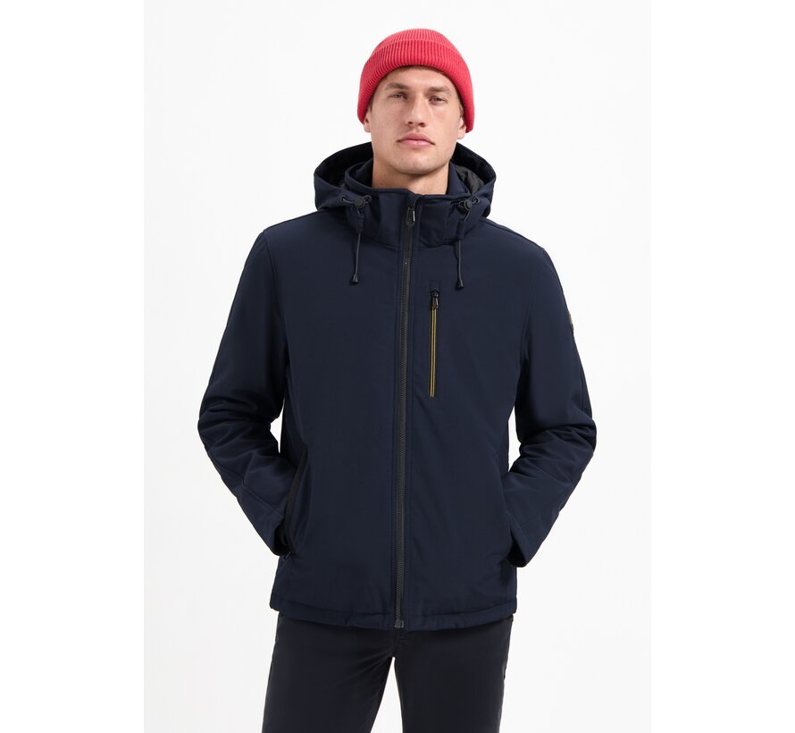No Excess Jacket Short Fit Hooded Softshell Stretch Night Navy (29630807SN - 078)