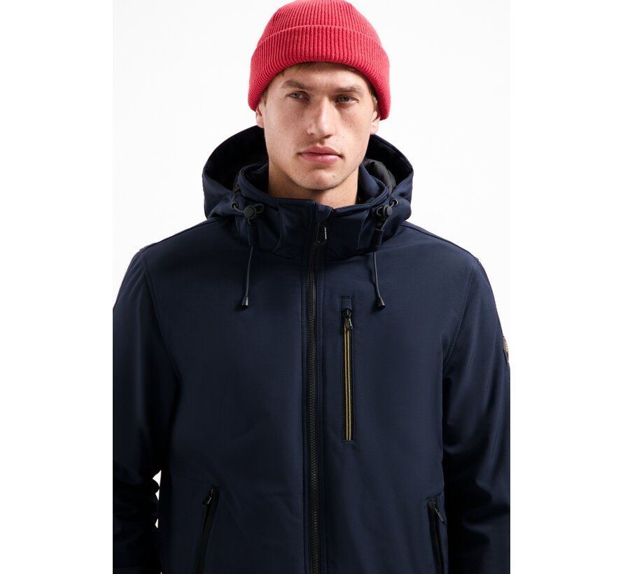 No Excess Jacket Short Fit Hooded Softshell Stretch Night Navy (29630807SN - 078)