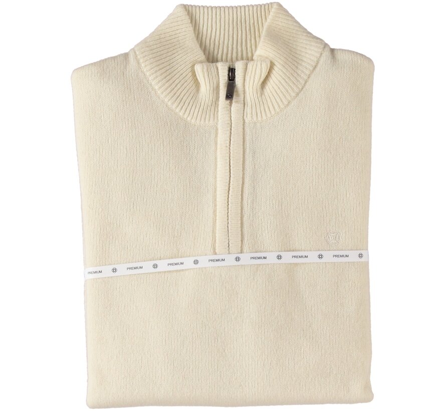 Pullover Premium Half Zip Jersey Knit White (52.1137 - 104)