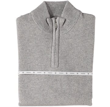Fellows United Pullover Premium Half Zip Jersey Knit Grey Mel. (52.1137 - 123)