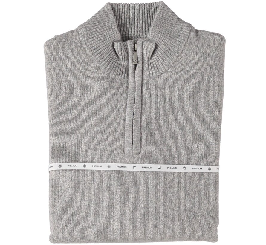 Pullover Premium Half Zip Jersey Knit Grey Mel. (52.1137 - 123)