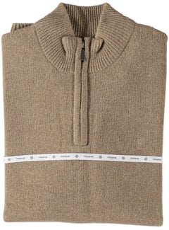 Fellows United Pullover Premium Half Zip Jersey Knit Mid Brown (52.1137 - 145)