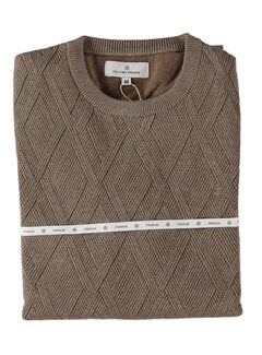 Fellows United Pullover Premium Crew Neck Argyle Struct. Brown (52.1150 - 145)
