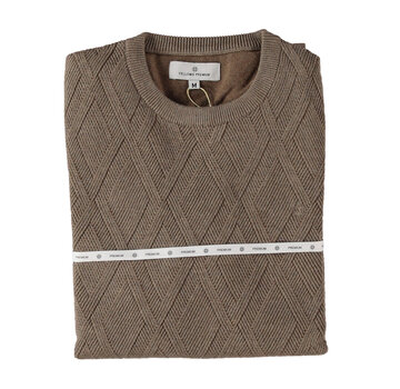 Fellows United Pullover Premium Crew Neck Argyle Struct. Brown (52.1150 - 145)